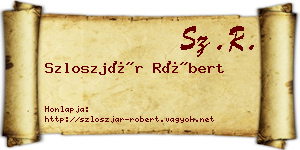 Szloszjár Róbert névjegykártya