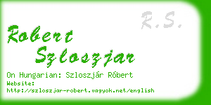 robert szloszjar business card